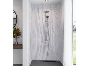Mermaid Elite Marmo Linea 3 Sided Shower Panel Kit - 1200 x 900mm