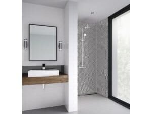 Mermaid Tiles 3 Sided Acrylic Shower Panel Kit - 900 x 900mm
