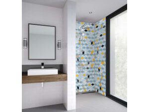 Mermaid Cubics 2 Sided Acrylic Shower Panel Kit - 1200 x 900mm