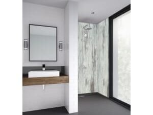 Mermaid Vintage Wood Laminate 2 Sided Shower Panel Kit - 900 x 900mm