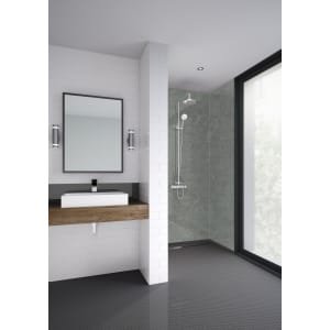 Mermaid Brutalist Laminate 2 Sided Shower Panel Kit – 1700 x 900mm