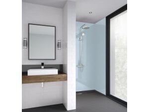 Mermaid Soft Blue Gloss Acrylic 2 Sided Shower Panel Kit - 1700 x 900mm