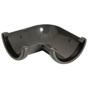 FloPlast 112mm Round Line Gutter 90° Angle – Anthracite Grey