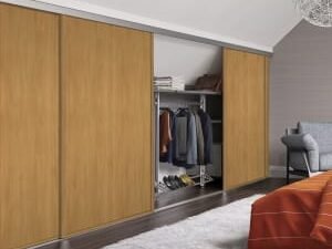 Spacepro Heritage Loft Sliding Door Oak Frame Oak Panel 914mm