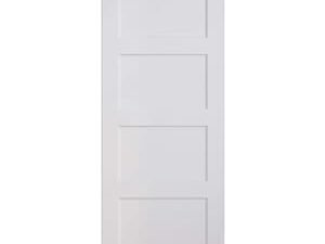 Wickes Marlow 4 Panel Shaker White Primed Solid Core Door - 1981 x 610mm