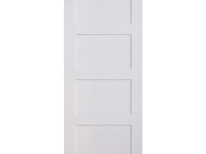 Wickes Marlow 4 Panel Shaker White Primed Solid Core Door - 1981 x 686mm
