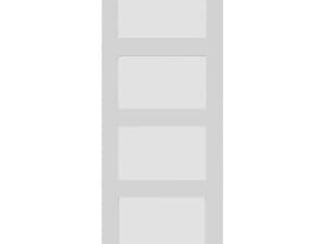 Wickes Marlow 4 Panel Shaker Glazed White Primed Solid Core Door - 1981 x 686mm