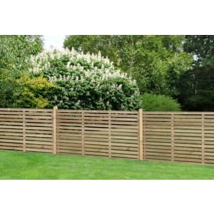 Forest Garden Single Slatted Fence Panel - 1800 x 910mm - 6 x 3ft - Pack of 3
