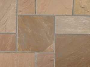 Marshalls Indian Sandstone Textured Brown Multi Paving Slab - Sample