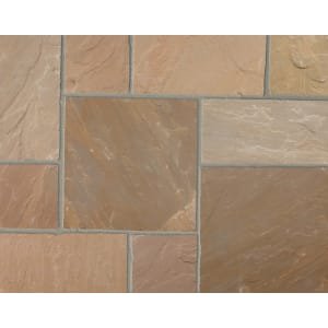 Marshalls Indian Sandstone Textured Brown Multi Paving Slab – Sample