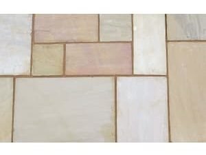 Marshalls Indian Sandstone Textured Buff Multi Paving Slab - Sample