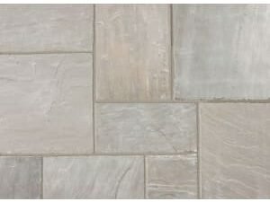 Marshalls Indian Sandstone Textured Grey Multi Paving Slab - Sample