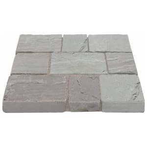 Marshalls Fairstone Natural Stone Set Driveway Block Paving Silver Birch – Sample