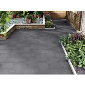 Marshalls Limestone Textured Black Multi Paving Slab 600 x 300 x 22mm – Pack of 72