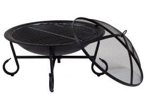 Charles Bentley 56cm Round Open Bowl Outdoor Fire Pit - Black