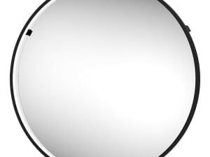 Sensio Kuto Circular Floating Edge Matt Black Round LED Mirror - 600mm