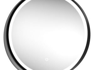 Sensio Byron Colour Changing Matt Black Round LED Mirror - 600mm