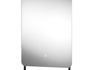 Sensio Brampton Colour Changing Matt Black LED Mirror with Hanging Shelf - 800 x 500mm