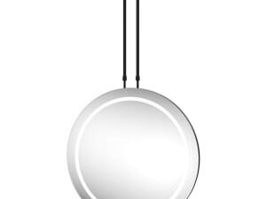 Auckland Dual Sided Colour Changing Matt Black Round LED Hanging Mirror - 600mm
