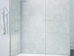 Nexa By Merlyn 8mm Chrome Frameless Wet Room Shower Screen Only - 2000 x 600mm