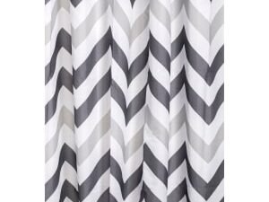 Croydex Textile Shower Curtain - Grey Chevron