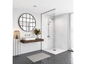 Mermaid Elite Athena Marble Tongue & Groove Single Shower Panel - 2420 x 600mm