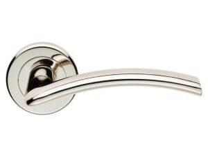 Serozzetta Trenta Polished Nickel Round Rose Door Handle - 1 Pair
