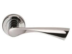 Serozzetta Breeze Polished Chrome Round Rose Door Handle - 1 Pair