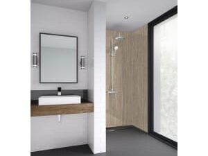 Mermaid Pin Taiga Laminate 3 Sided Shower Panel Kit - 1200 x 900mm