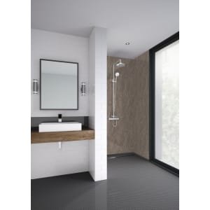 Mermaid Zamora Marble Laminate 3 Sided Shower Panel Kit – 900 x 900mm