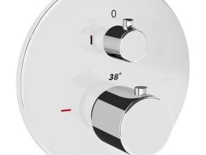 VitrA Origin Round Built-In 1 Way Thermostatic Bath & Shower Mixer Valve - Chrome