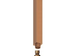Hadleigh 250mm Ceiling Mounted Round Shower Head with Square Arm - Brushed Bronze