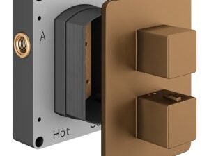 Hadleigh Concealed 1 Outlet Square Thermostatic Shower Valve - Brushed Bronze