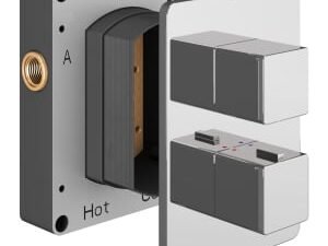 Hadleigh Concealed 2 Outlet Square Thermostatic Shower Valve - Chrome