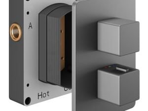 Hadleigh Concealed 2 Outlet Square Thermostatic Shower Valve - Matt Anthracite