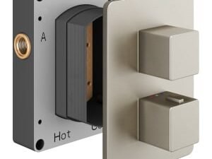 Hadleigh Concealed 1 Outlet Square Thermostatic Shower Valve - Brushed Nickel
