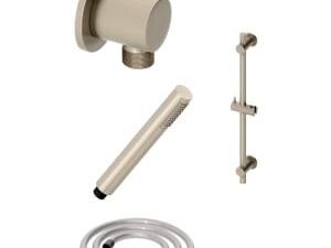 Hadleigh Shower Riser Rail, Wall Outlet, 1.6m Hose & Handset Accessories Kit in Brushed Nickel