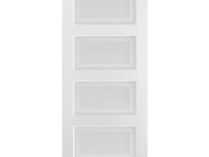LPD Internal Contemporary 4 Lite Primed White Solid Core Door - 813 x 2032mm