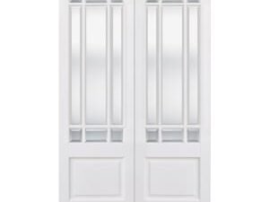 LPD Internal Downham Pair 9 Lite Glazed Primed White Solid Core Door - 1067 x 1981mm
