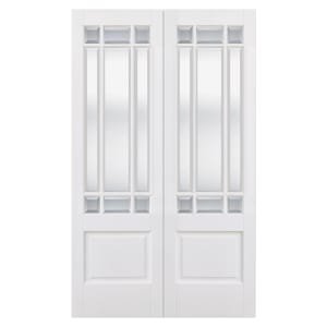 LPD Internal Downham Pair 9 Lite Glazed Primed White Solid Core Door – 1219 x 1981mm