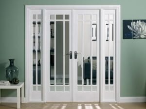 LPD Internal Manhattan Room Divider W6 Primed White Solid Core Door - 1904 x 2031mm