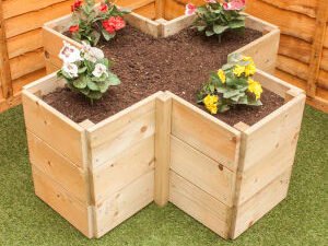 Greena Cross Shaped Raised Bed - 450 x 900 x 900mm