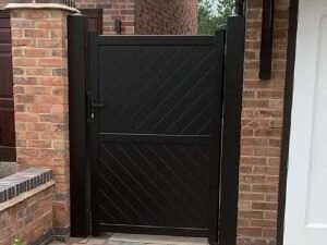 Readymade Black Aluminium Diagonal Pedestrian Gate - 900 x 1600mm