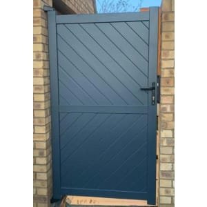 Readymade Anthracite Grey Aluminium Diagonal Pedestrian Gate – 900 x 2200mm
