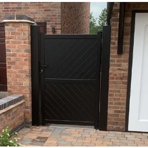 Readymade Black Aluminium Diagonal Pedestrian Gate – 1200 x 2200mm
