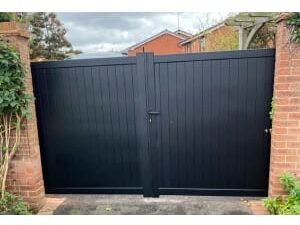 Readymade Black Aluminium Vertical Double Swing Gate - 3250 x 2200mm
