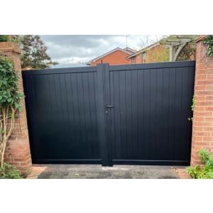 Readymade Black Aluminium Vertical Double Swing Gate – 3250 x 2200mm