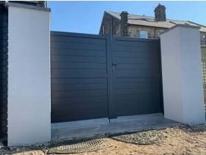 Readymade Anthracite Grey Aluminium Horizontal Double Swing Gate - 3250 x 1600mm