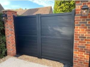 Readymade Black Aluminium Horizontal Double Swing Gate - 3750 x 1600mm