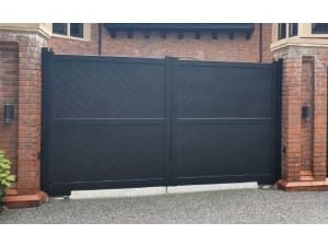 Readymade Black Aluminium Diagonal Double Swing Gate - 3500 x 1600mm
